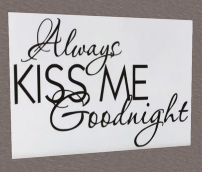 Always Kiss Me Goodnight Throw Pillow Cover - Brown Word Art, 12x20 Inches, Cotton Linen, Decorative For Sofa Bed - View #2